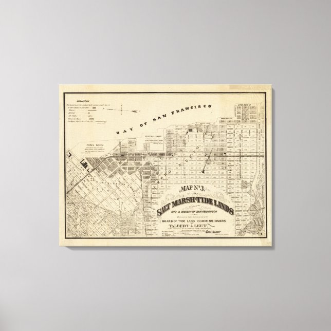 Lienzo Marca de sal de la bahía de San Francisco (Anverso)