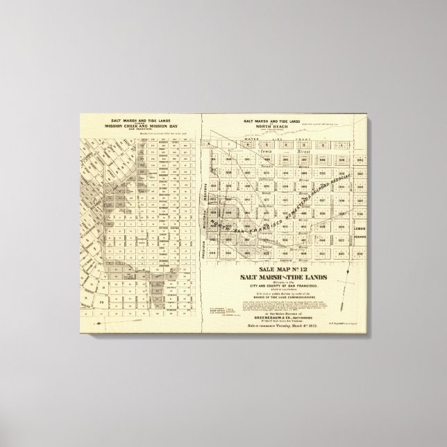 Lienzo Marca de sal de la bahía de San Francisco (Anverso)