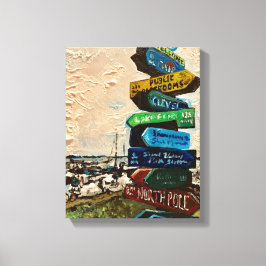 Lienzo Marcador de dirección en la isla de Kelley, pintur