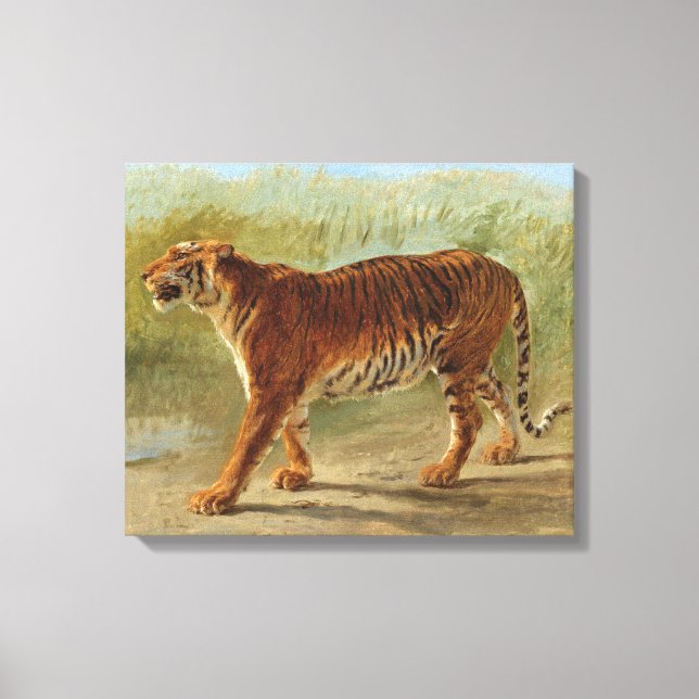 Lienzo Marcha del Tigre Real (por Rosa Bonheur) (Anverso)
