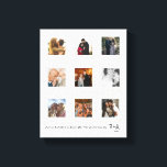 Lienzo Marco de Colage de Fotos de Aniversario Personaliz<br><div class="desc">Celebra tu historia de amor con nuestro marco de colaje de fotos personalizado para aniversario.</div>