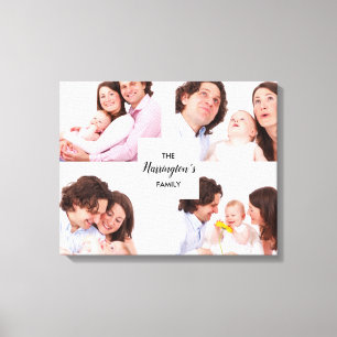 Lienzo Marco de collage de fotos familiares personalizada