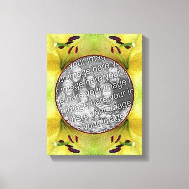 Lienzo Marco de flor amarillo Lily crea tu propia foto (Anverso)