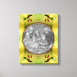 Lienzo Marco de flor de lirio amarillo Crea tu propia fot