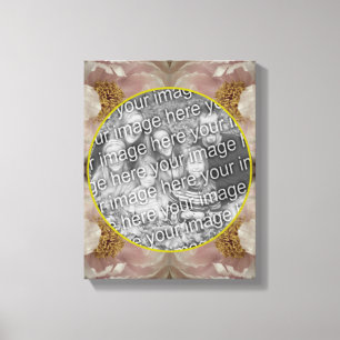 Lienzo Marco de flor de peonía rosa Crea tu propia foto