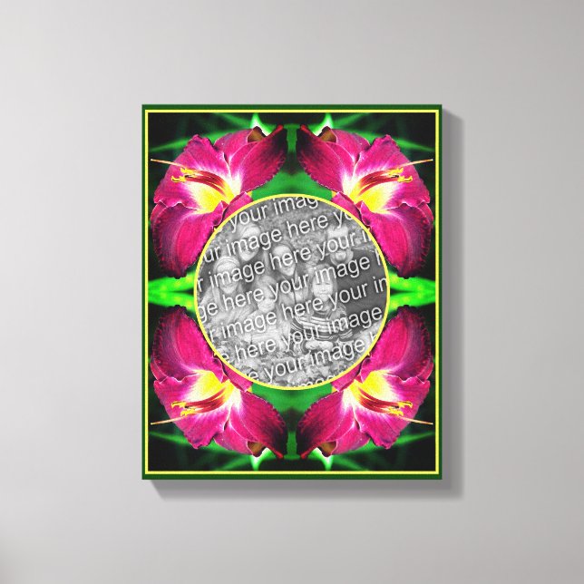 Lienzo Marco de flores diurnas Crea tu propia foto (Anverso)