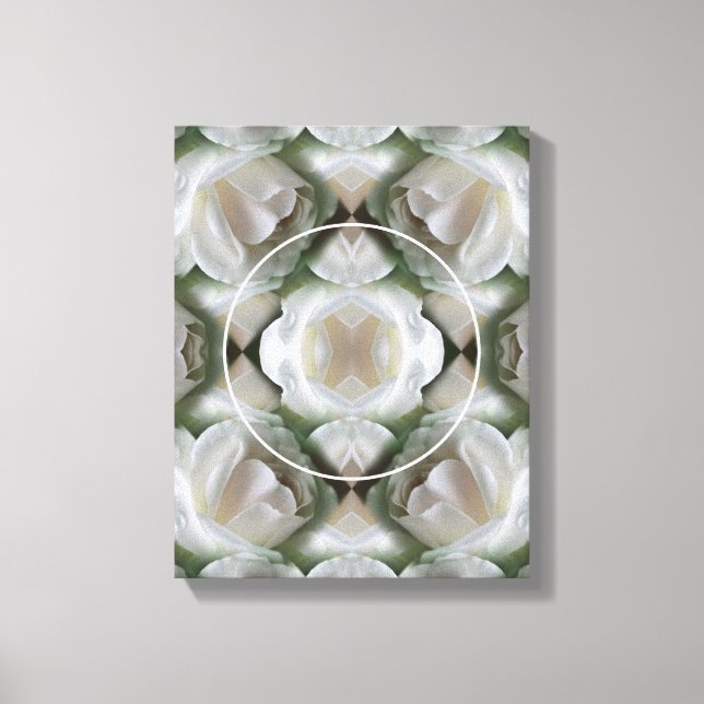 Lienzo Marco de Rosa Blanca Crea Tu Propia Foto (Anverso)