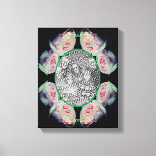 Lienzo Marco de Rosas Rosadas Crea Tu Propia Foto