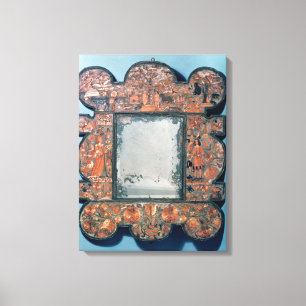 Lienzo marco del espejo del Paja-work, 1670-80