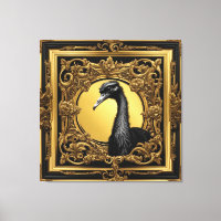 Marco ornamental de oro de avestruz
