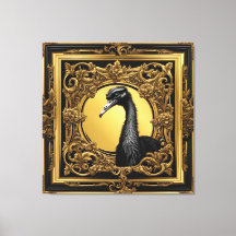 Marco ornamental de oro de avestruz