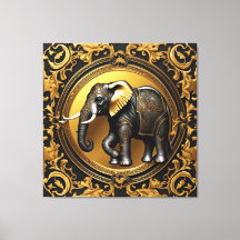 Marco ornamental de oro elefante