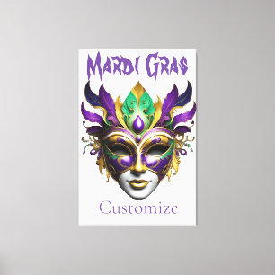 Lienzo Mardi Gras Mask Thunder_Cove