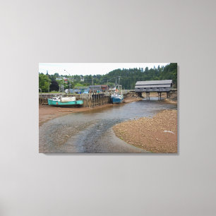 Lienzo Marea baja en la Bahía de Fundy en St. Martins, Nu