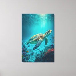 Lienzo Marea Turtle Ocean Marine Life Beach Animales de l