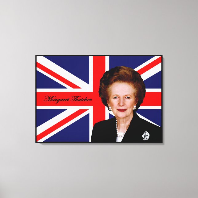 Lienzo Margaret Thatcher - Bandera británica (Anverso)