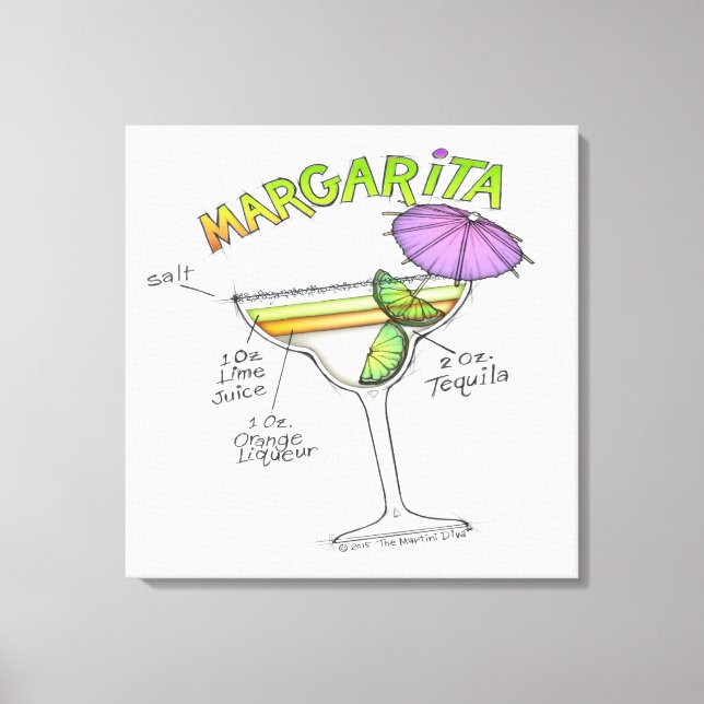 LIENZO MARGARITA RECIPE COCKTAIL ART (Anverso)