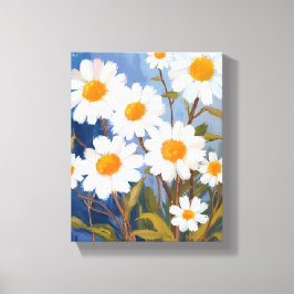 Lienzo Margaritas Acuarela Flores Pintadas