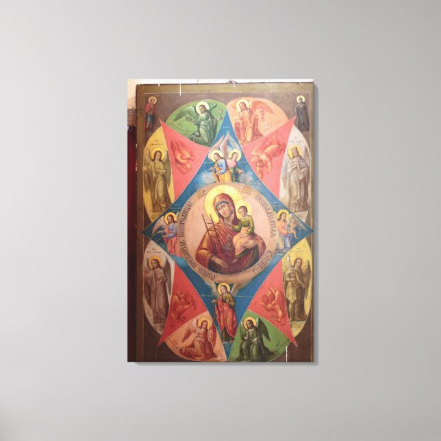 Lienzo María, Jesús y ángeles (Anverso)