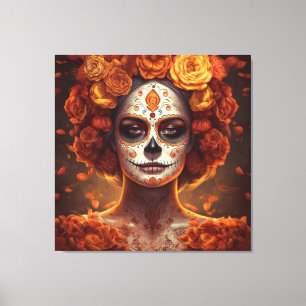 Lienzo Marigold Catrina Día de los Muertos
