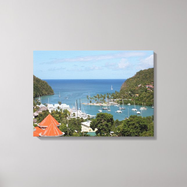 Lienzo Marigot Bay Santa Lucía (Anverso)