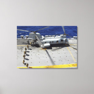 Lienzo Marines abordan un helicóptero CH-46E Sea Knight