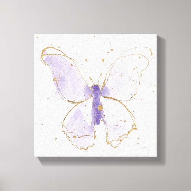 Lienzo Mariposa acuarela Lavender (Anverso)