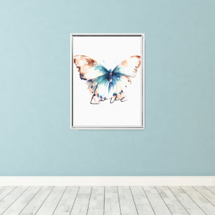 Lienzo Mariposa azul Aqua Blue Love inspirador