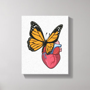 Lienzo Mariposa con corazón