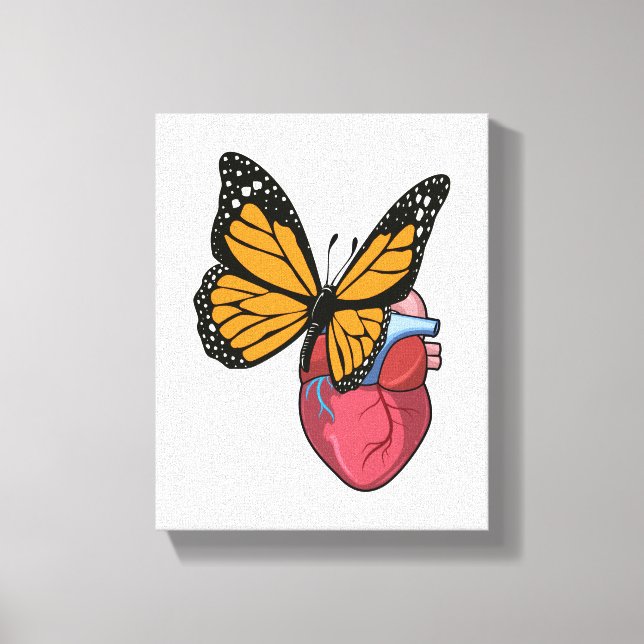 Lienzo Mariposa con corazón (Anverso)