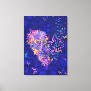 Lienzo Mariposa Corazón Canvas Imprimir amor - Pintura