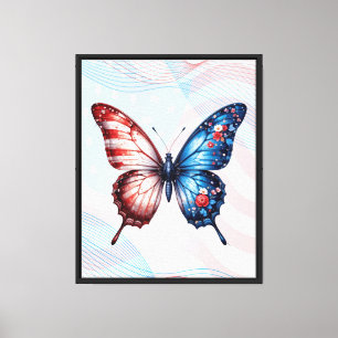 Lienzo Mariposa de la bandera americana