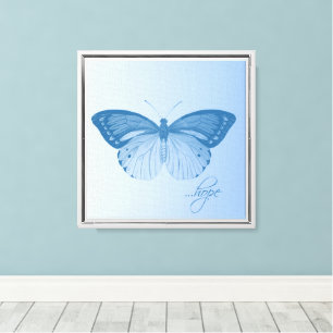 Lienzo Mariposa de la Esperanza Azul