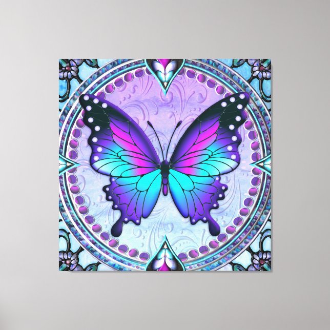 Lienzo Mariposa de sublimación con fondo (Anverso)