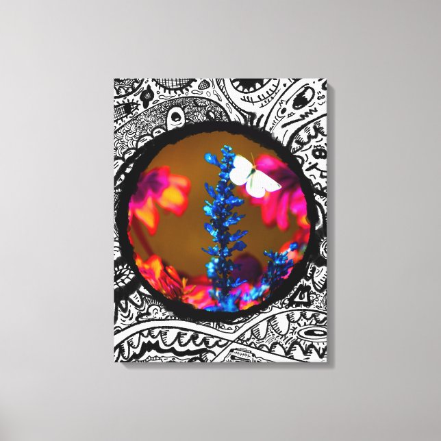 Lienzo Mariposa en la flor (Anverso)