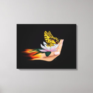 Lienzo Mariposa en Lotus Bloom