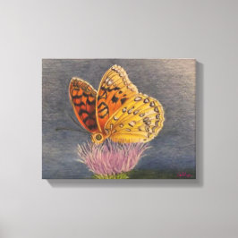 Lienzo Mariposa en un Cardo