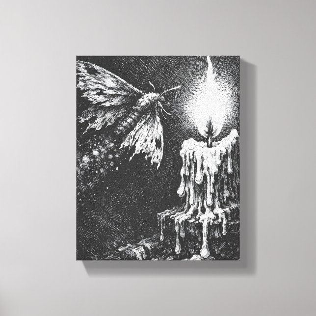 Lienzo Mariposa hacia la Llama — por BurnsInHell (Anverso)