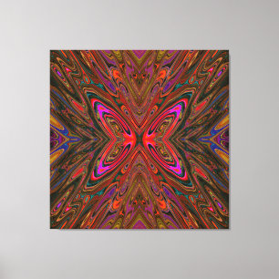 Lienzo Mariposa naranja y magenta abstracta y alucinante