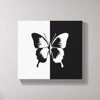 Lienzo Mariposa negra y blanca