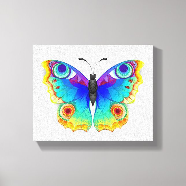 Lienzo Mariposa Pavo Real Ojo de Arcoíris (Anverso)
