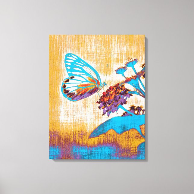 Lienzo Mariposa vintage en flor (Anverso)