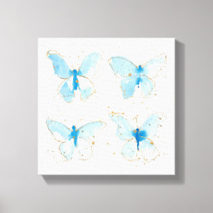Lienzo Mariposas color azul