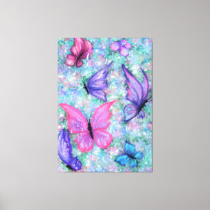 Lienzo Mariposas Coloridas Volando - Primavera