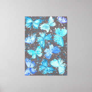 Lienzo Mariposas de Acuarela Azules y Turquesas 1.