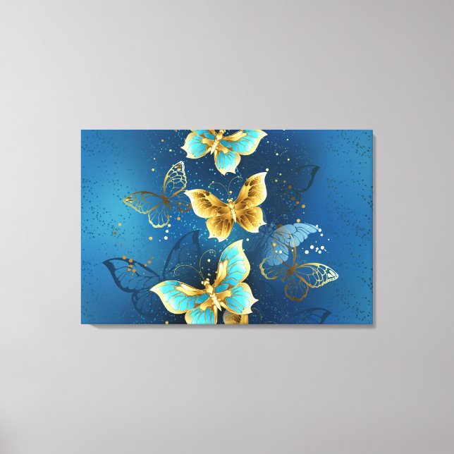 Lienzo Mariposas doradas (Anverso)