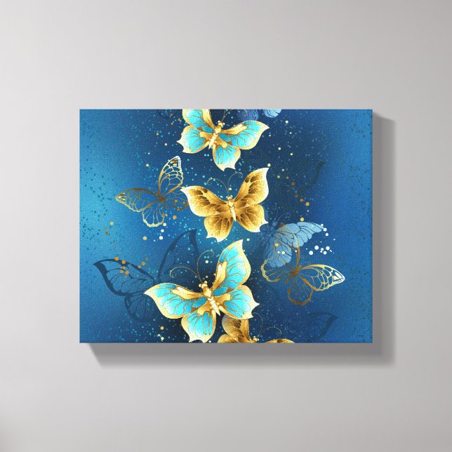 Lienzo Mariposas doradas (Anverso)
