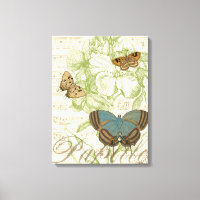 Mariposas en la música de hojas con diseño floral
