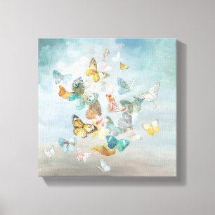 Lienzo Mariposas en las nubes