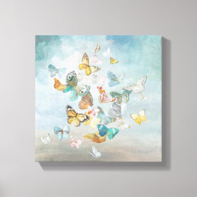 Lienzo Mariposas en las nubes (Anverso)
